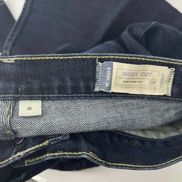 GAP Stretch Bootcut Jeans Womens Size 2L 2 Long Dark Wash Denim Low Rise Classic - Picture 4 of 5